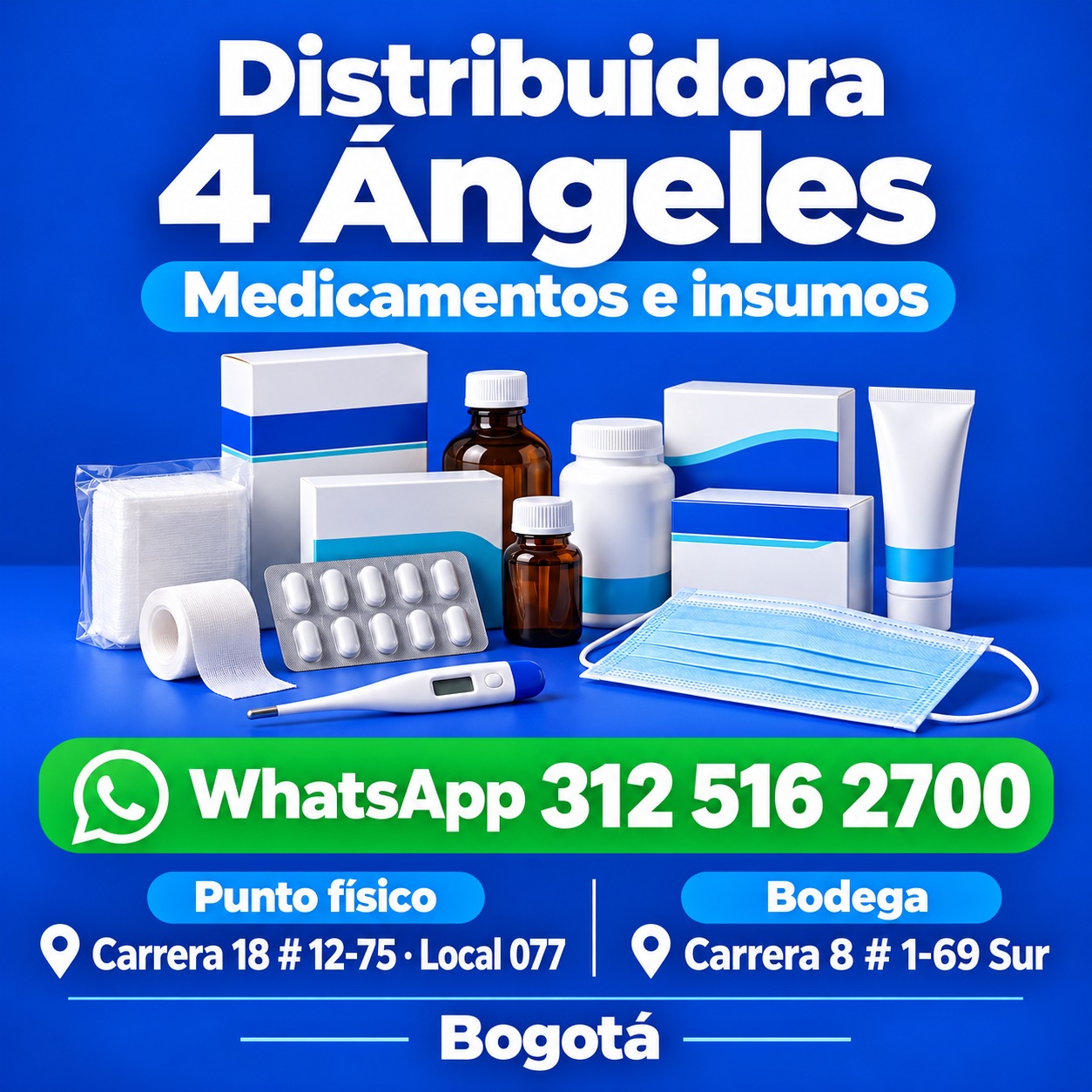 Selección de medicamentos e insumos de Distribuidora 4 Ángeles